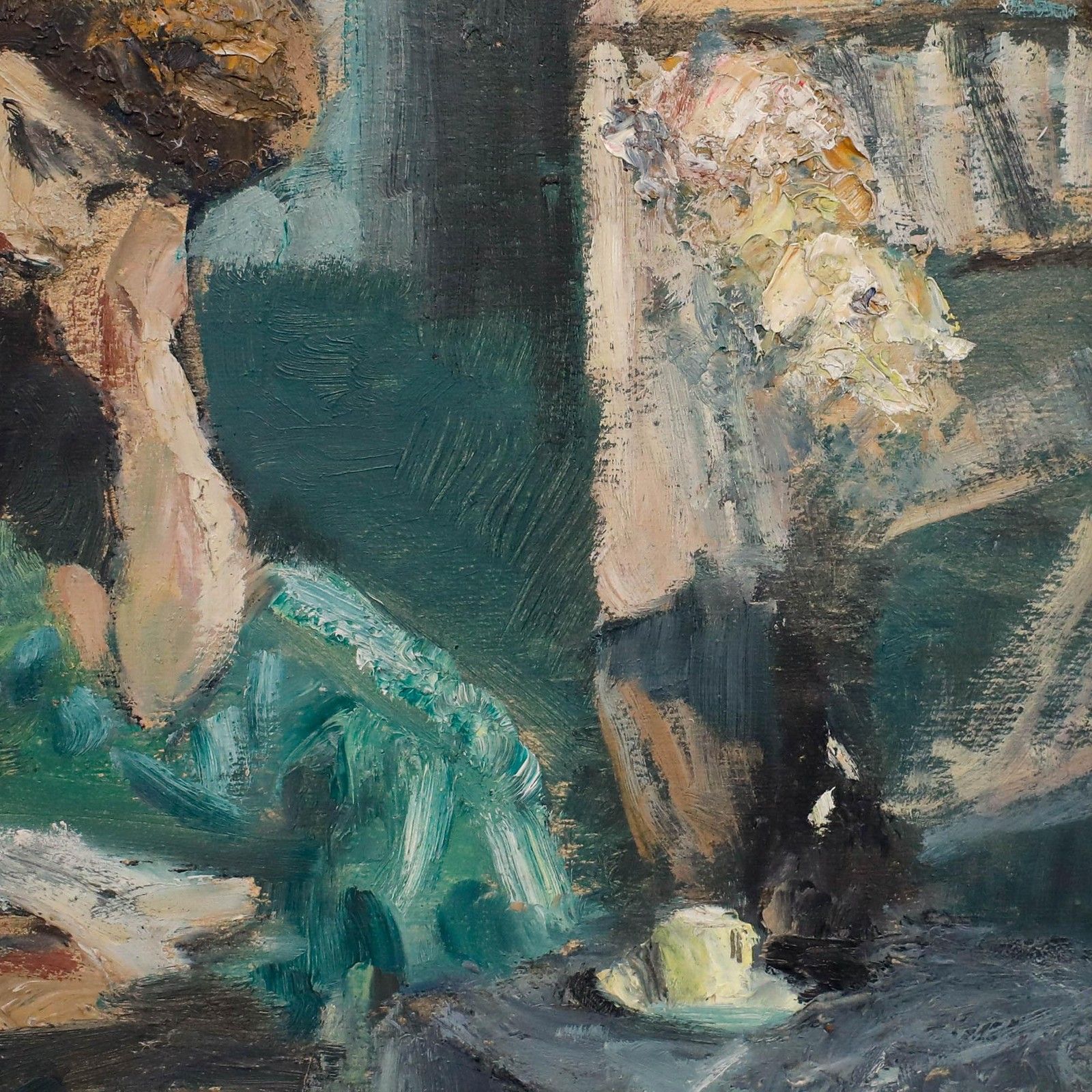 Cecile Hertz Eyrolles (1875 1974) Framed Oil, Reading On The Green Sofa photo vinterior
