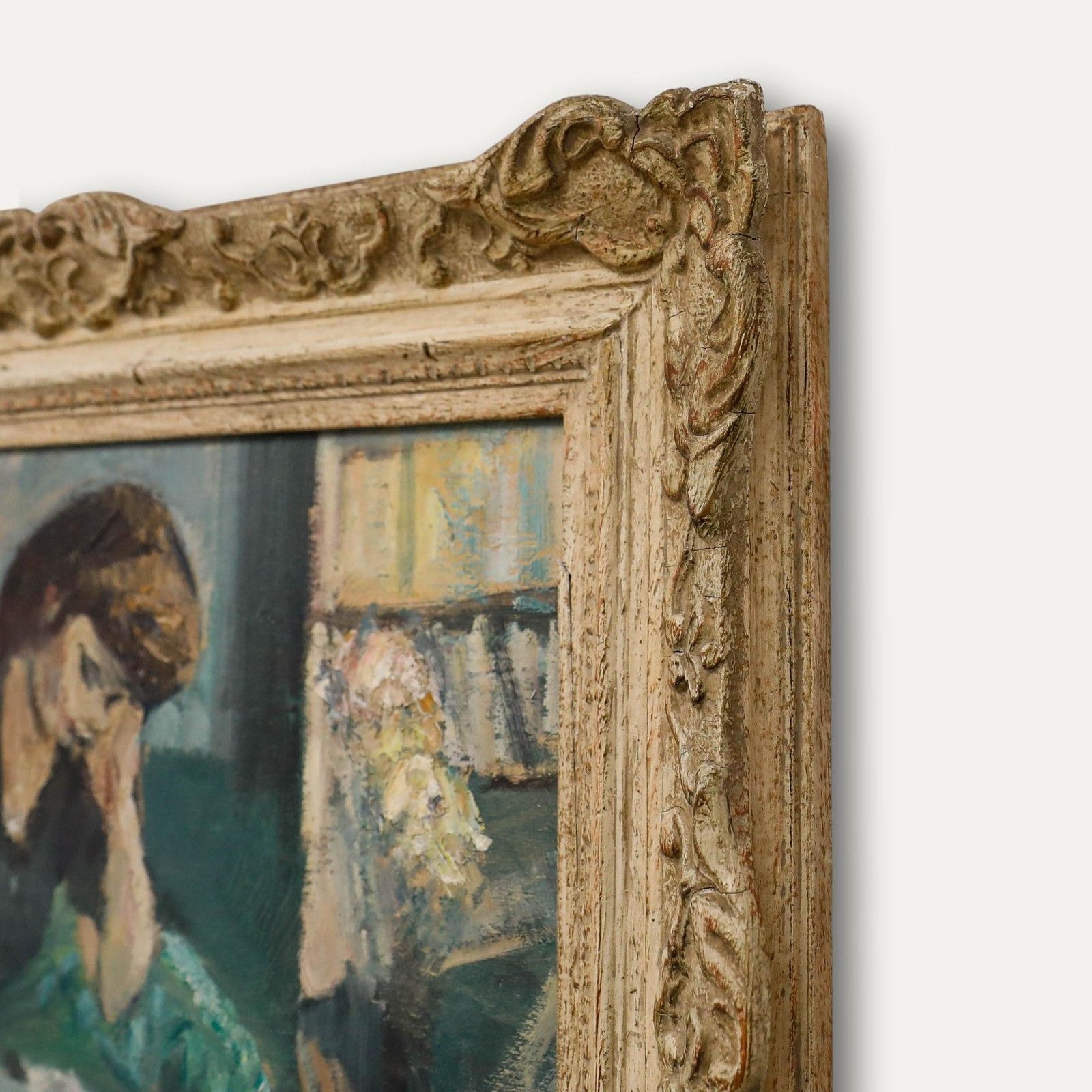 Cecile Hertz Eyrolles (1875 1974) Framed Oil, Reading On The Green Sofa photo buy