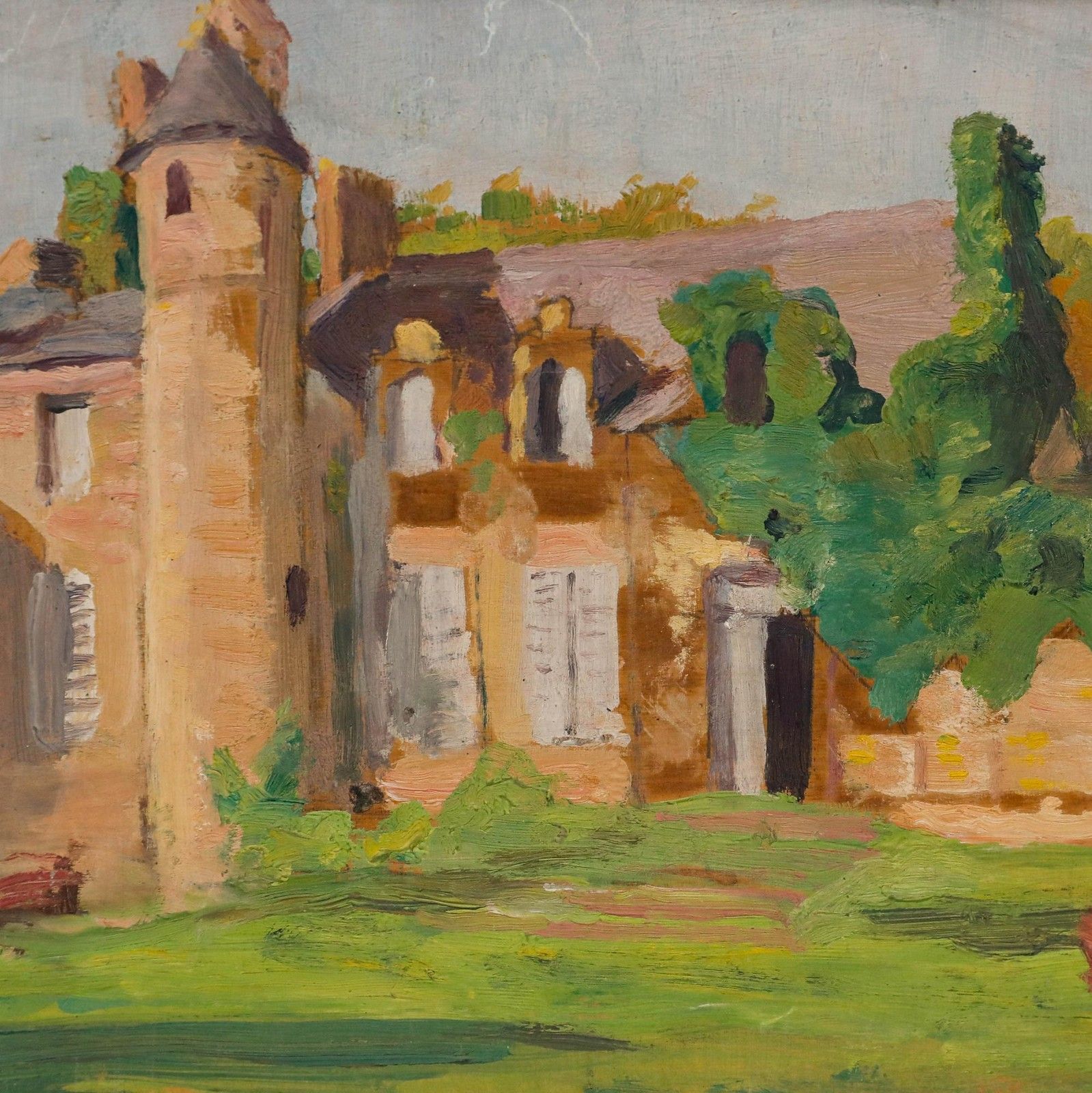 Cecile Hertz Eyrolles (1875 1974) Framed Oil, Summer At The Chateau photo 395.0