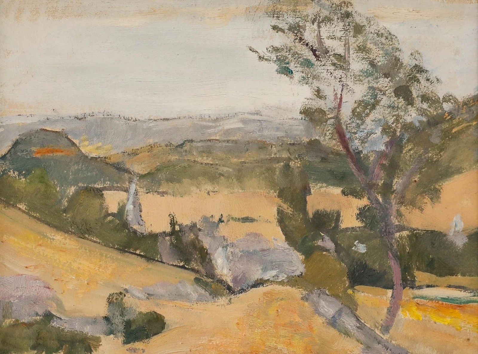 Cecile Hertz Eyrolles (1875 1974) Framed Mid 20th Century Oil, Golden Valley photo furniture