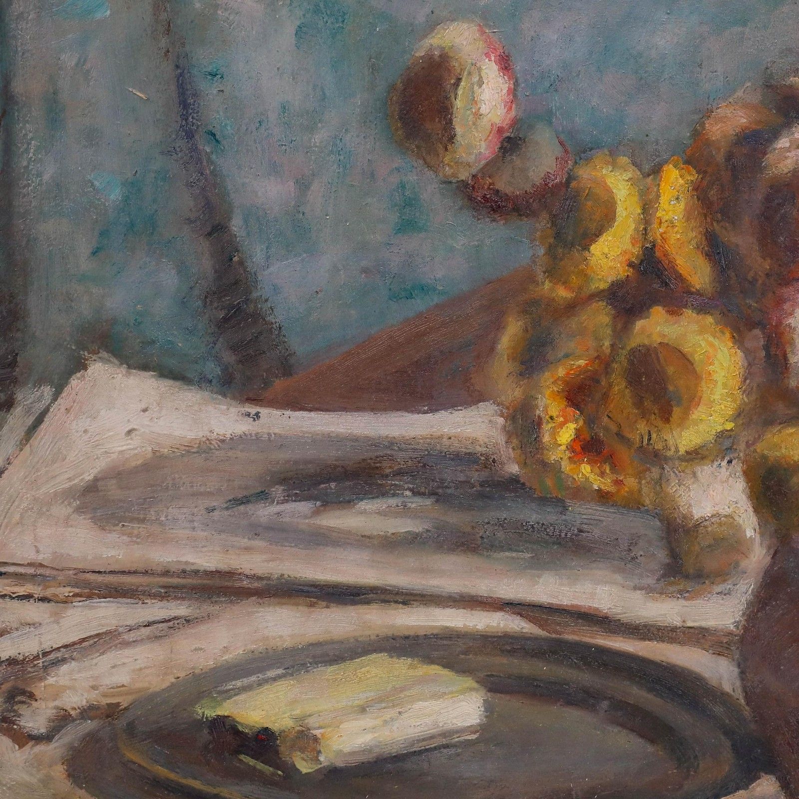 Cecile Hertz Eyrolles (1875 1974) Framed Oil, Everlasting Flowers photo vinterior