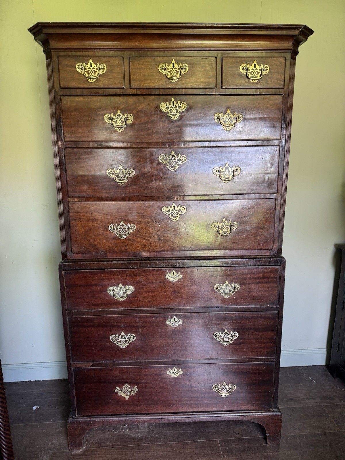 George III Mahogany Chest On Chest Secretaire Tallboy