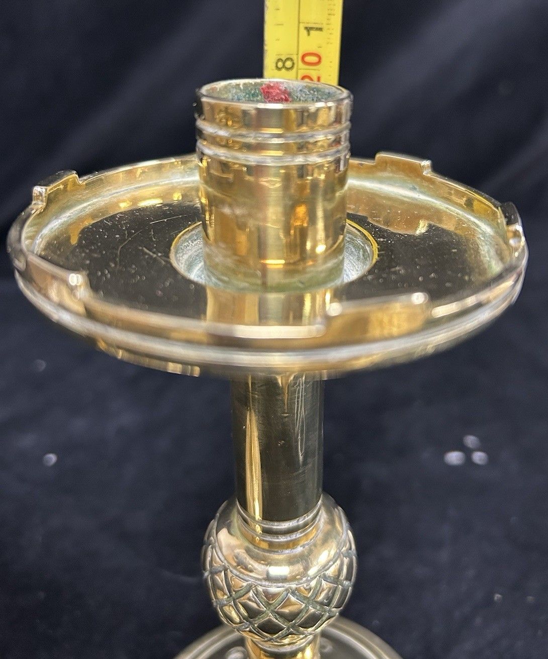 photo vinterior Pair Brass Candlesticks Gothic Revival Victorian