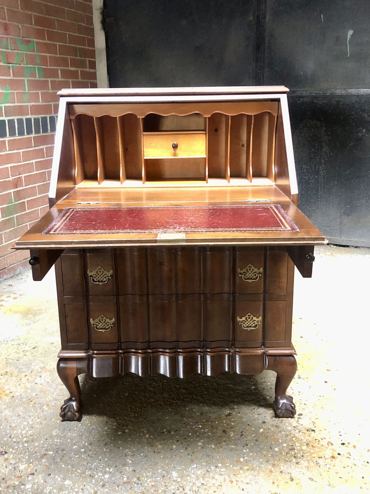 Georgian Serpentine Front Bureau With Claw And Ball Feet photo buy