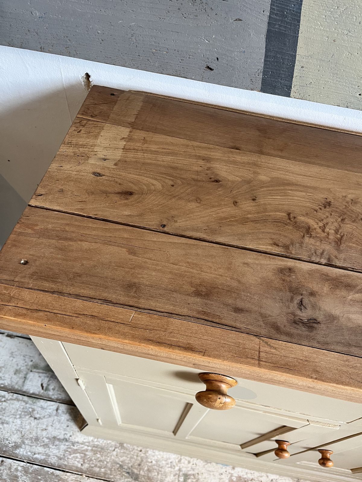 Truffle Painted Edwardian 2 Drawer Sideboard photo vinterior