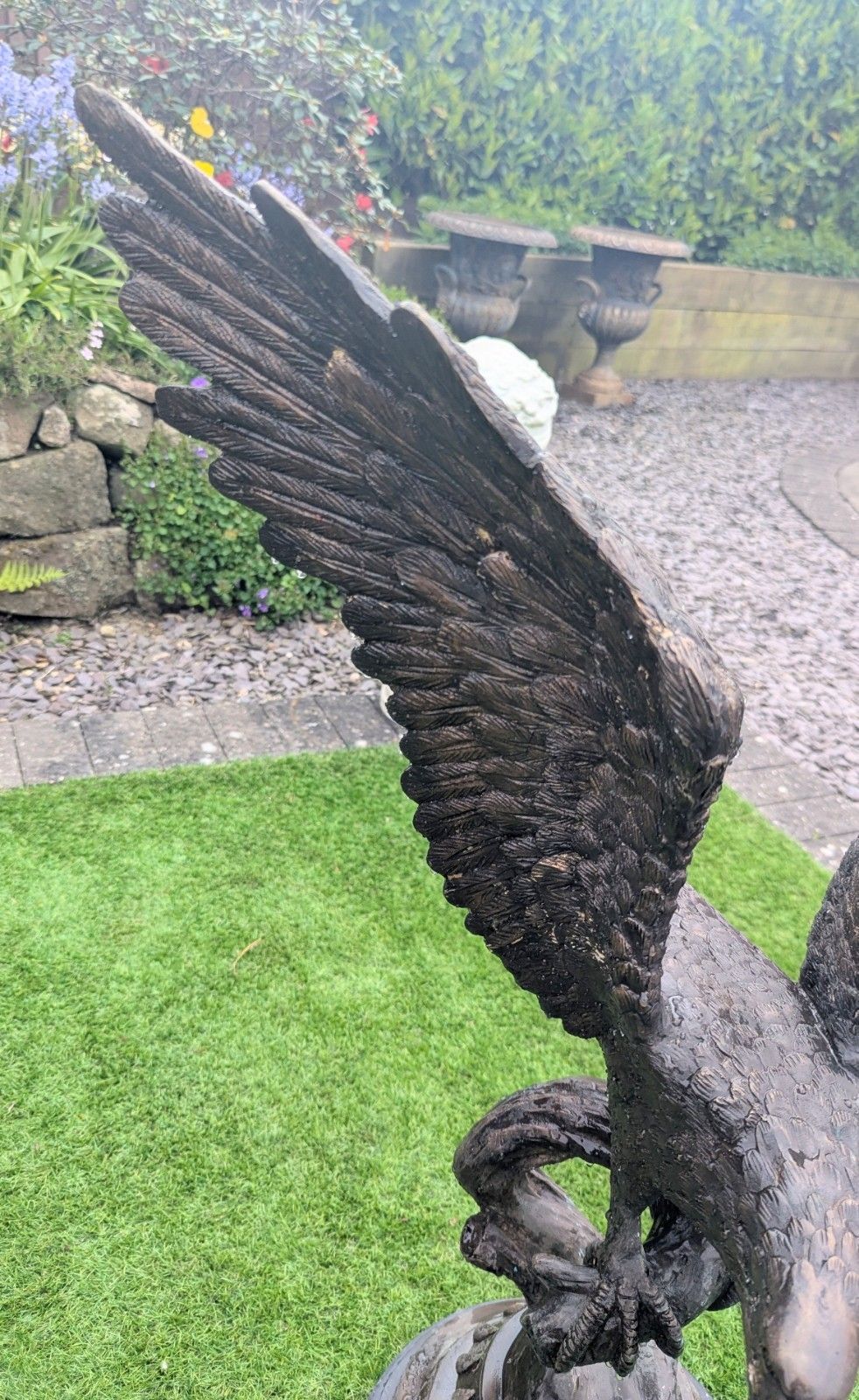 photo vintage Vintage Bronze Eagles On Marble Bases Delivery Available 0326.