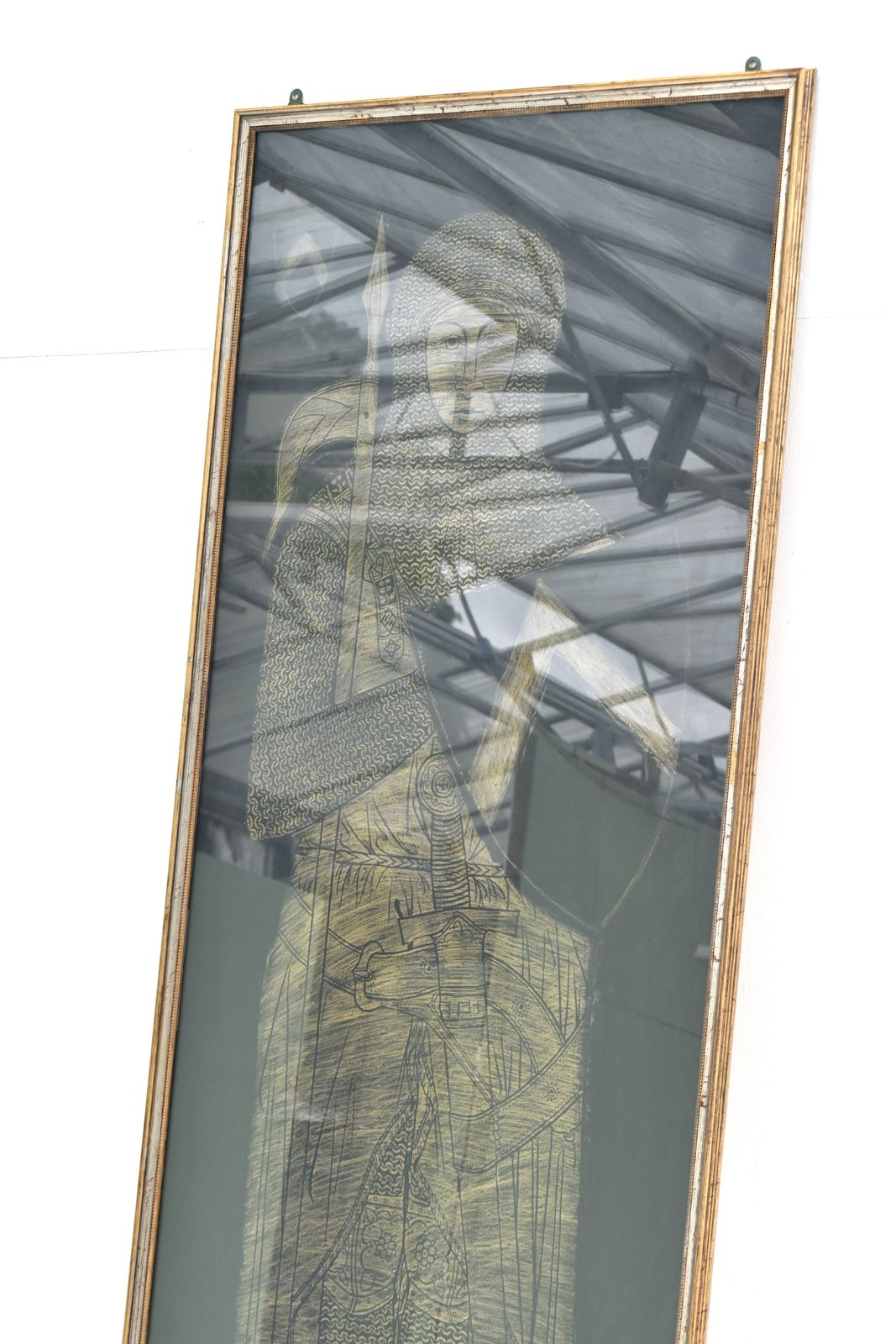 Monumental Brass Rubbing Of A Medieval Knight Sir John D'aubernoun photo vinterior