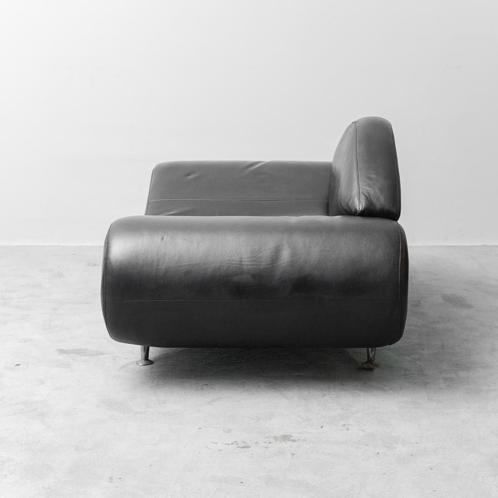 Vintage Modern Design Black Leather Armchair – 1990s Lounge Chair photo buy