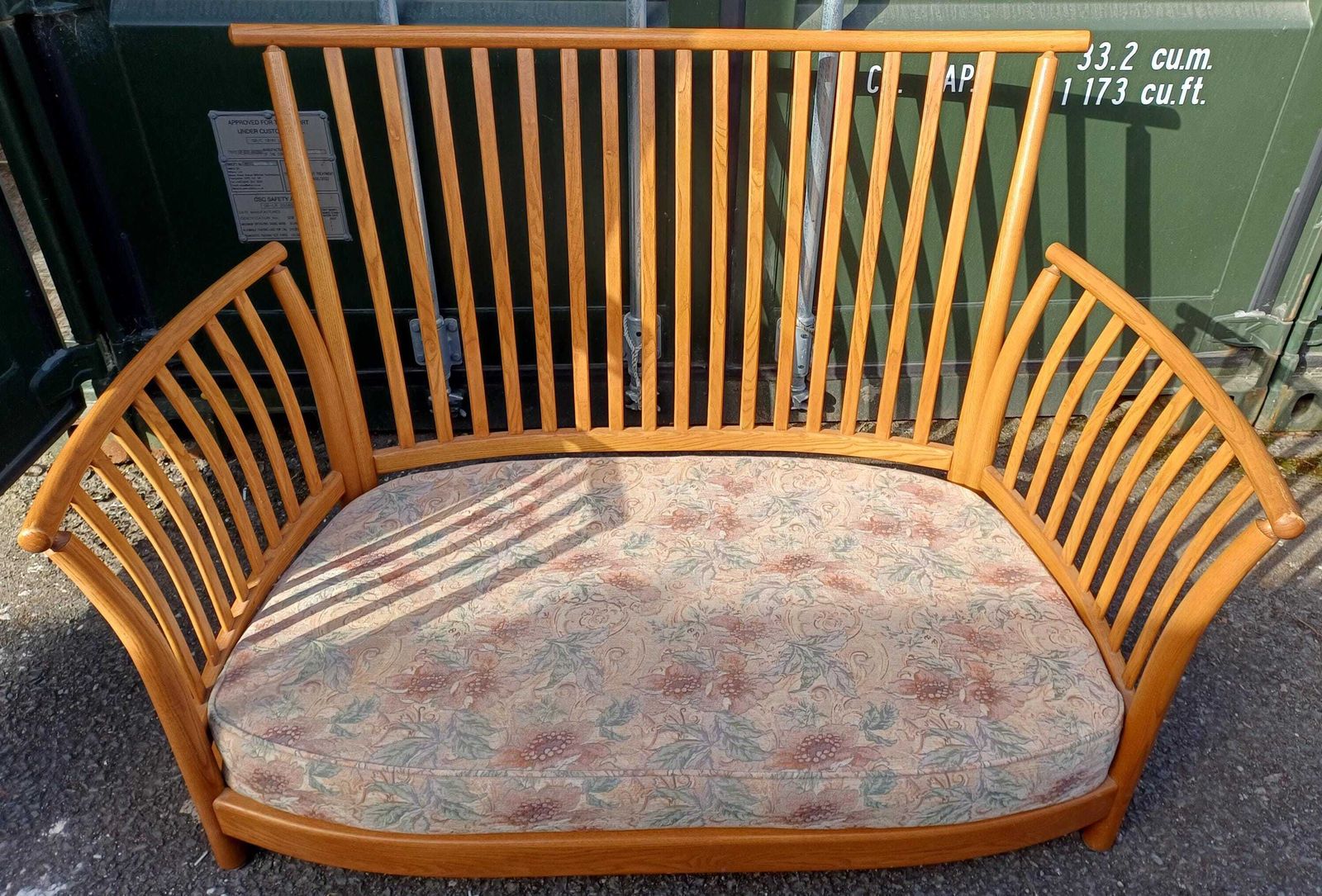 Ercol Renaissance 2 Seat Sofa   Ercol Fabric   Light Finish To Frame   Free Delivery Within 50 Miles, Further Afield "At Cost". photo vinterior