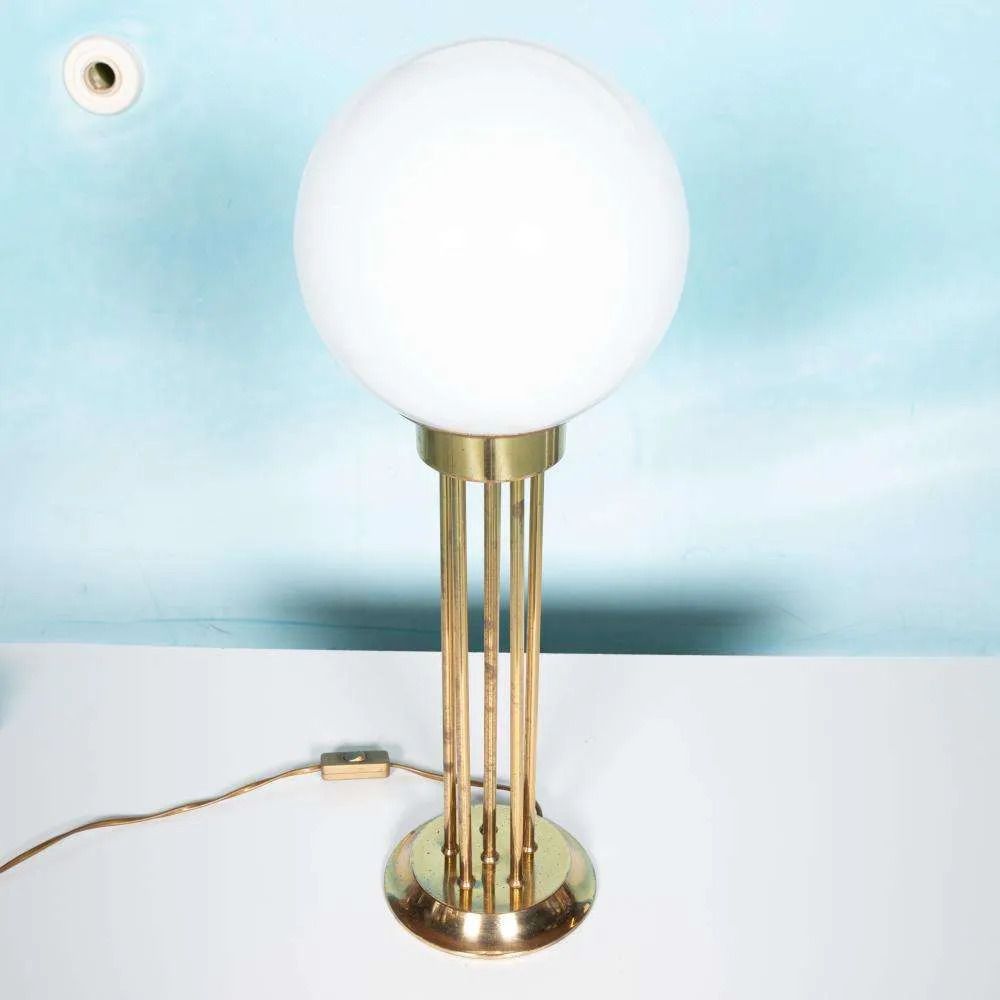 Vintage Globe Lamp Woja Messing, Vloer /Tafellamp Jaren 60/70. photo furniture