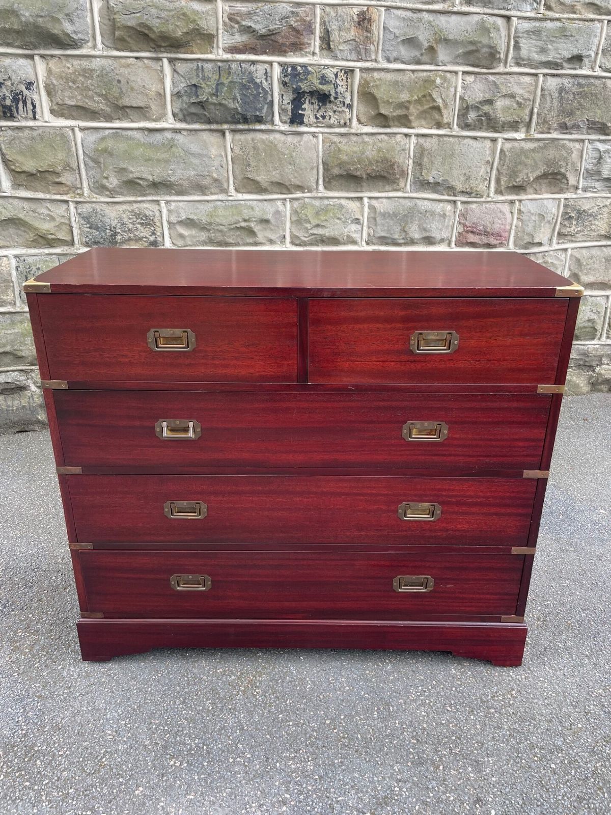 Quality Mahogany Brass Bound  Chest Of Drawers