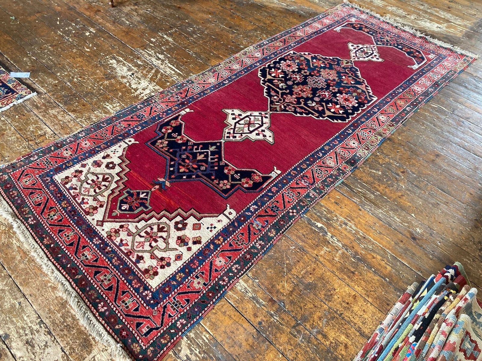 Antique Karabagh Long Rug 2.97m X 1.17m photo Textiles