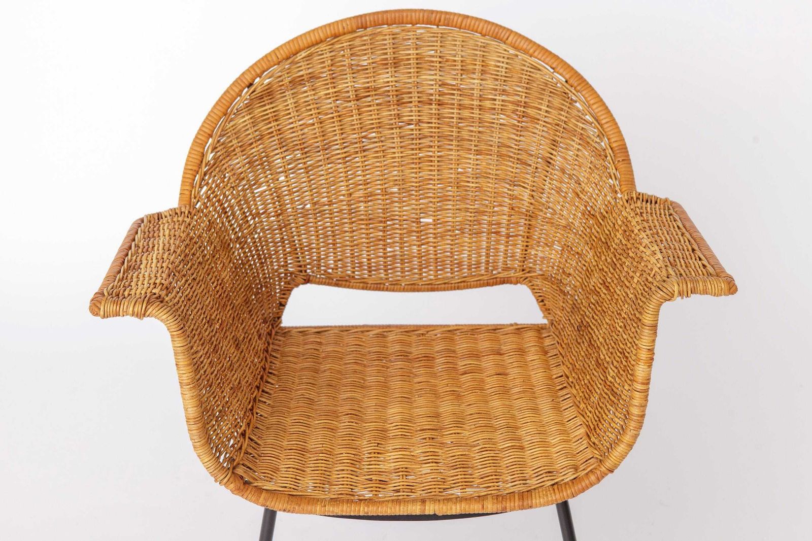 Vintage Basket Chairs Van Gianfranco Legler, Ca. Jaren 1950 | Set Van 3 Zwitserse Rotan Lounge Stoelen | Mid Century Modern photo 882.0