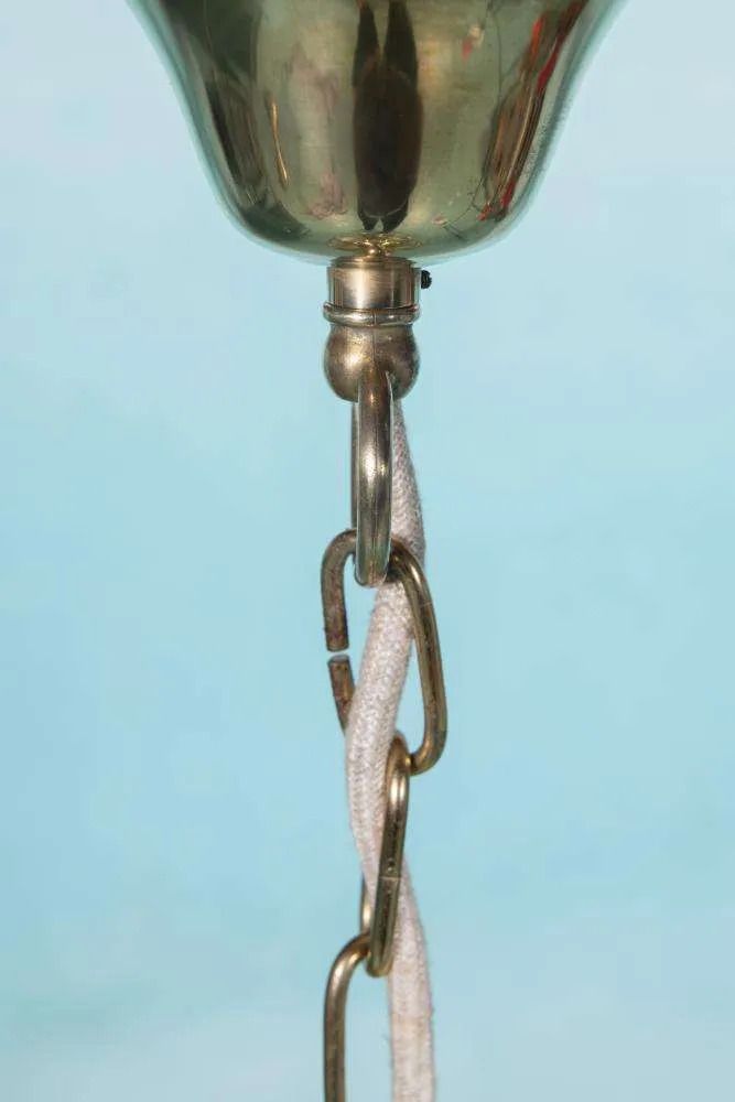 photo for sale Vintage Amber Murano Hanglamp Honsel, Italiaans Glazen Lamp.