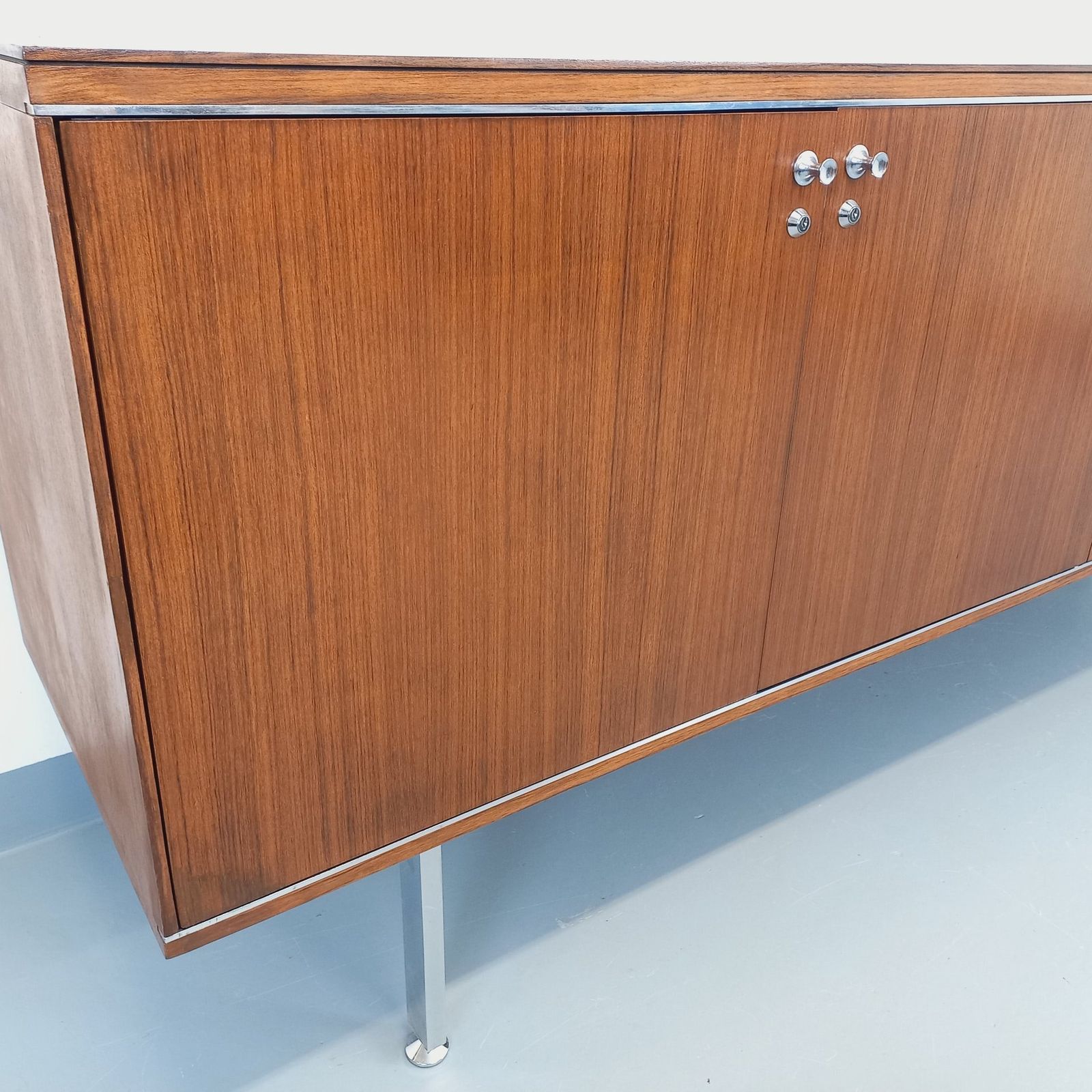 4174.0 Modernist Sideboard By Alain Richard In Rosewood And Chromed Metal photo