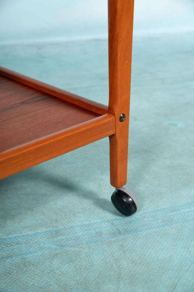 495.0 Minimalistisch Vintage Deens Design Serveerwagen Teak, Barcart. photo