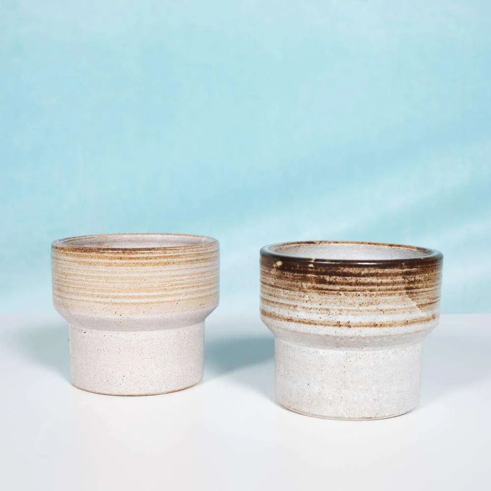 Bohemian Set Zaalberg Flower Pots, Sixties Ceramic Planter.