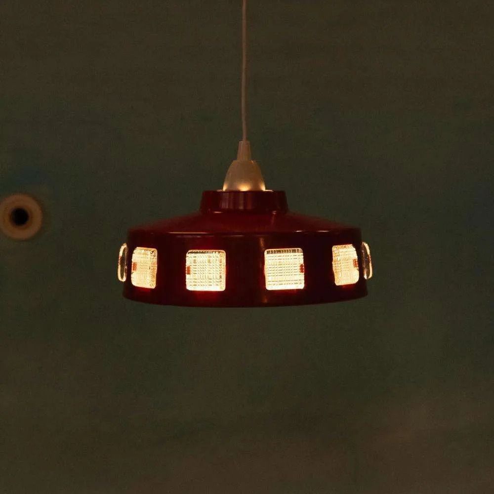 photo for sale Space Age Seventies Pendant Lamp Sweden, Vintage Glass Pendant.