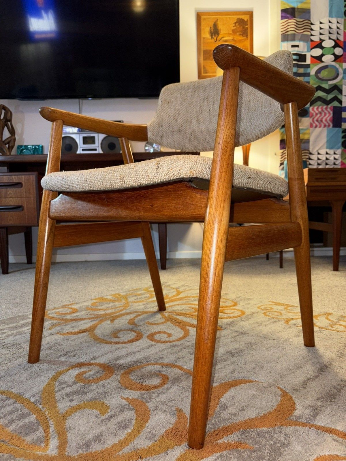 Mid Century Danish Teak Glostrup Dining/Desk Armchair G Plan Era Retro Mcm photo 375.0