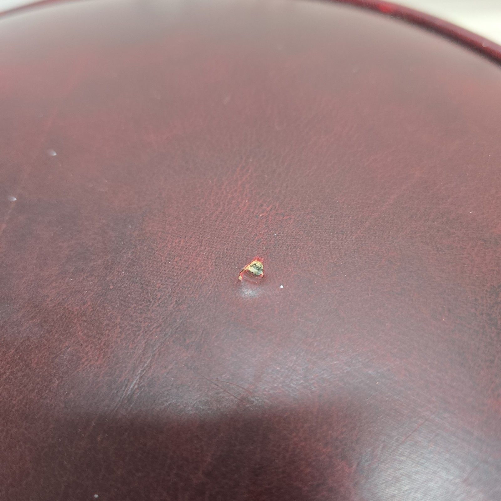 photo for sale Antique Pub Stool Piano Seat Red Leather Vinyl Cast Iron Base Claw Feet