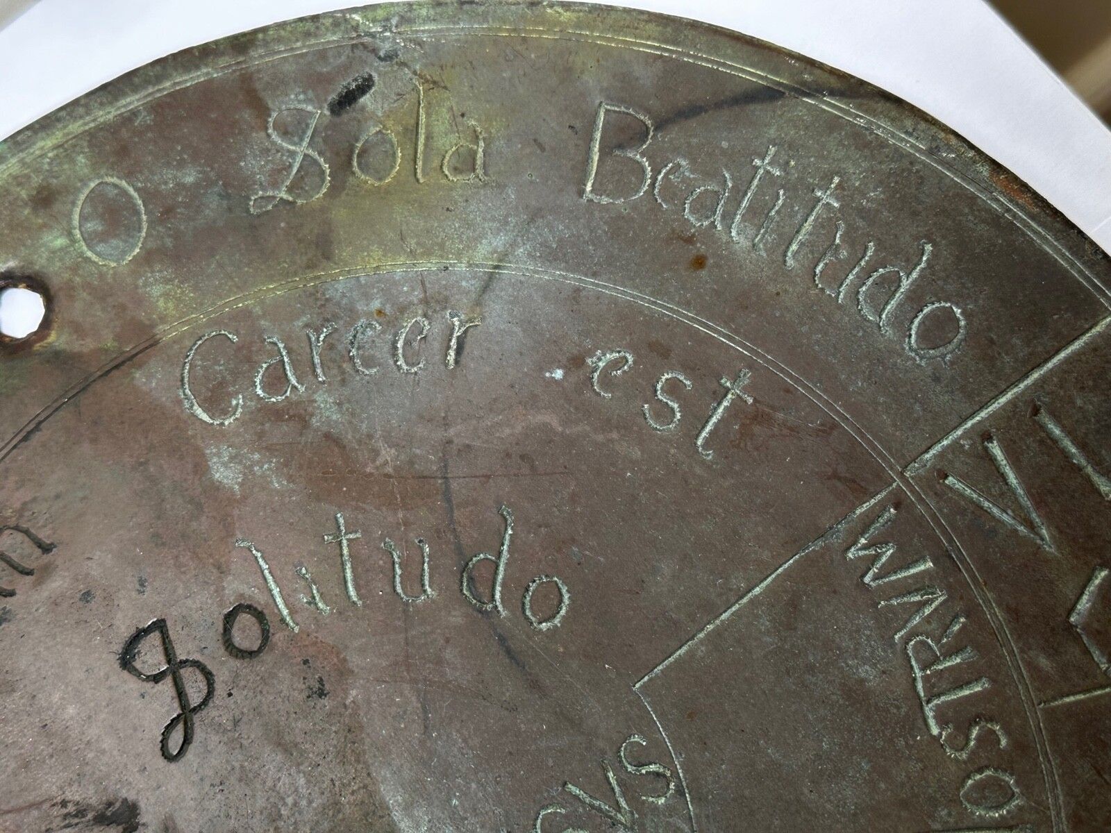 photo buy 17th Century Bronze Garden Sundial Plate Gnomon Timepiece King Charles II Lives