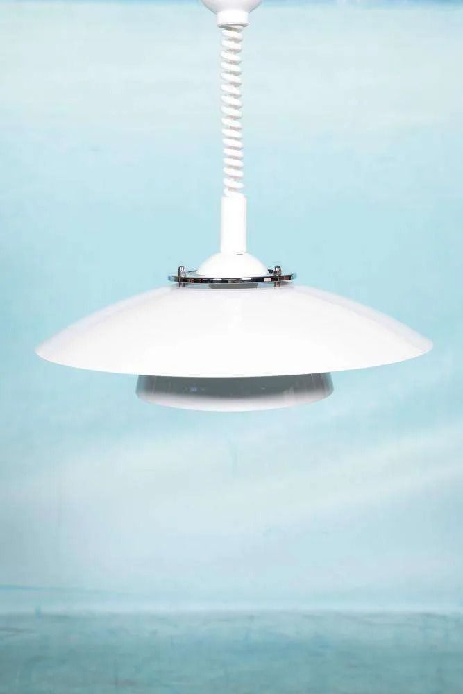 Vintage Scandinavian Bowl Lamp 60s 70s Nordic Pendant Lamp. photo furniture