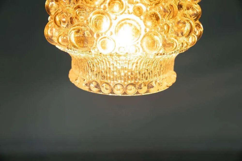 96.0 Vintage Scandinavische Glazen Hanglamp – Bubbles Glass Pendant. photo