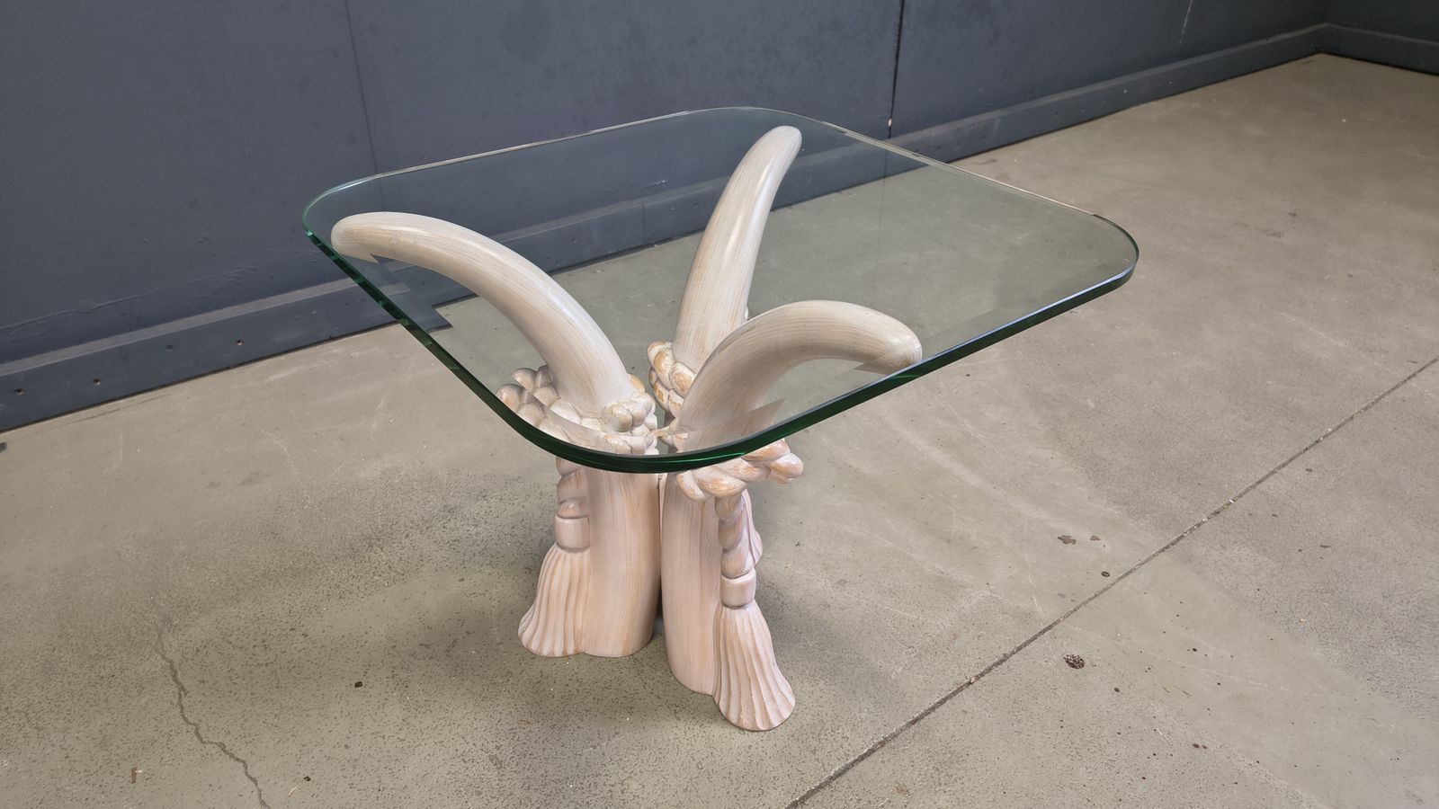 Vintage Faux Tusk Side Table By Sergio Longione, 1980s photo 595.0