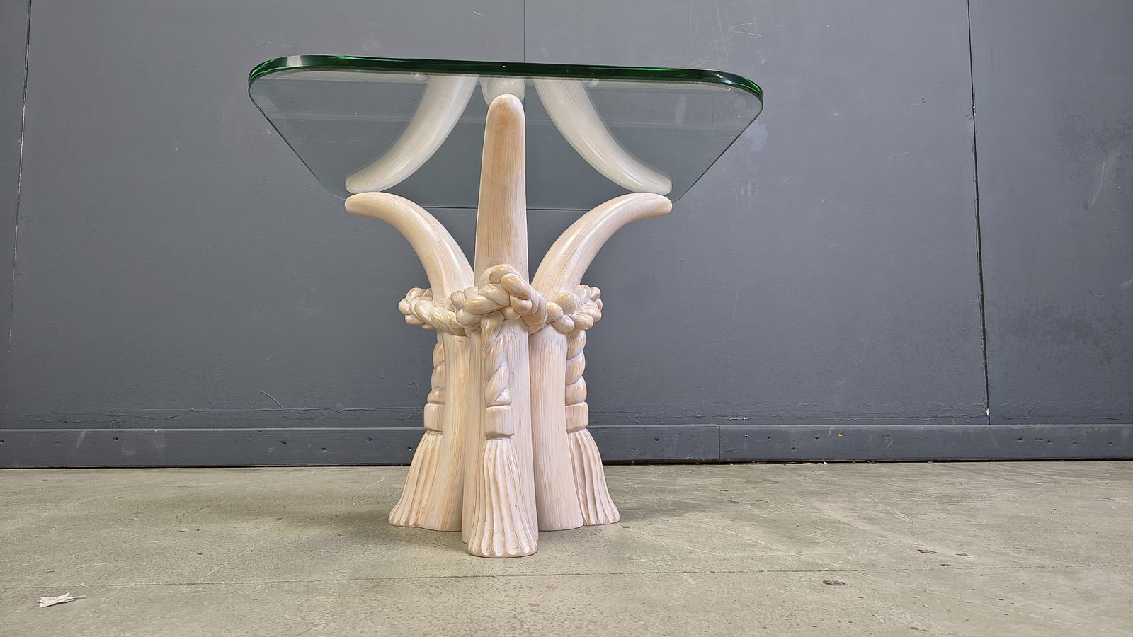 Vintage Faux Tusk Side Table By Sergio Longione, 1980s photo vinterior