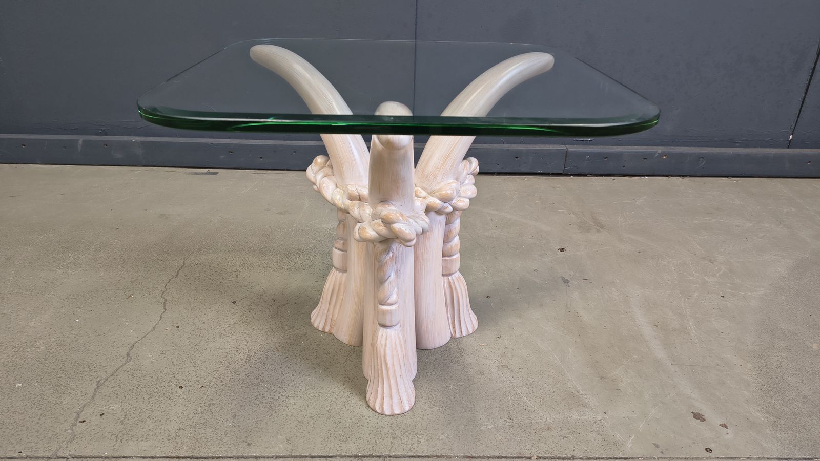 Vintage Faux Tusk Side Table By Sergio Longione, 1980s