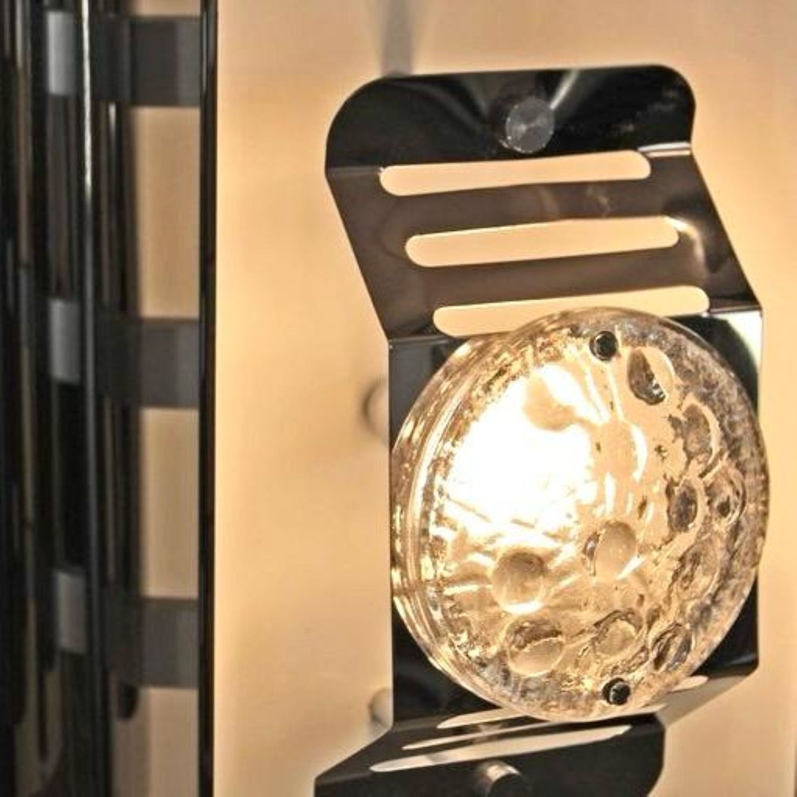 1970s Space Age Chromed Pendant Lamp By Av Mazzega, Murano Glass photo for sale