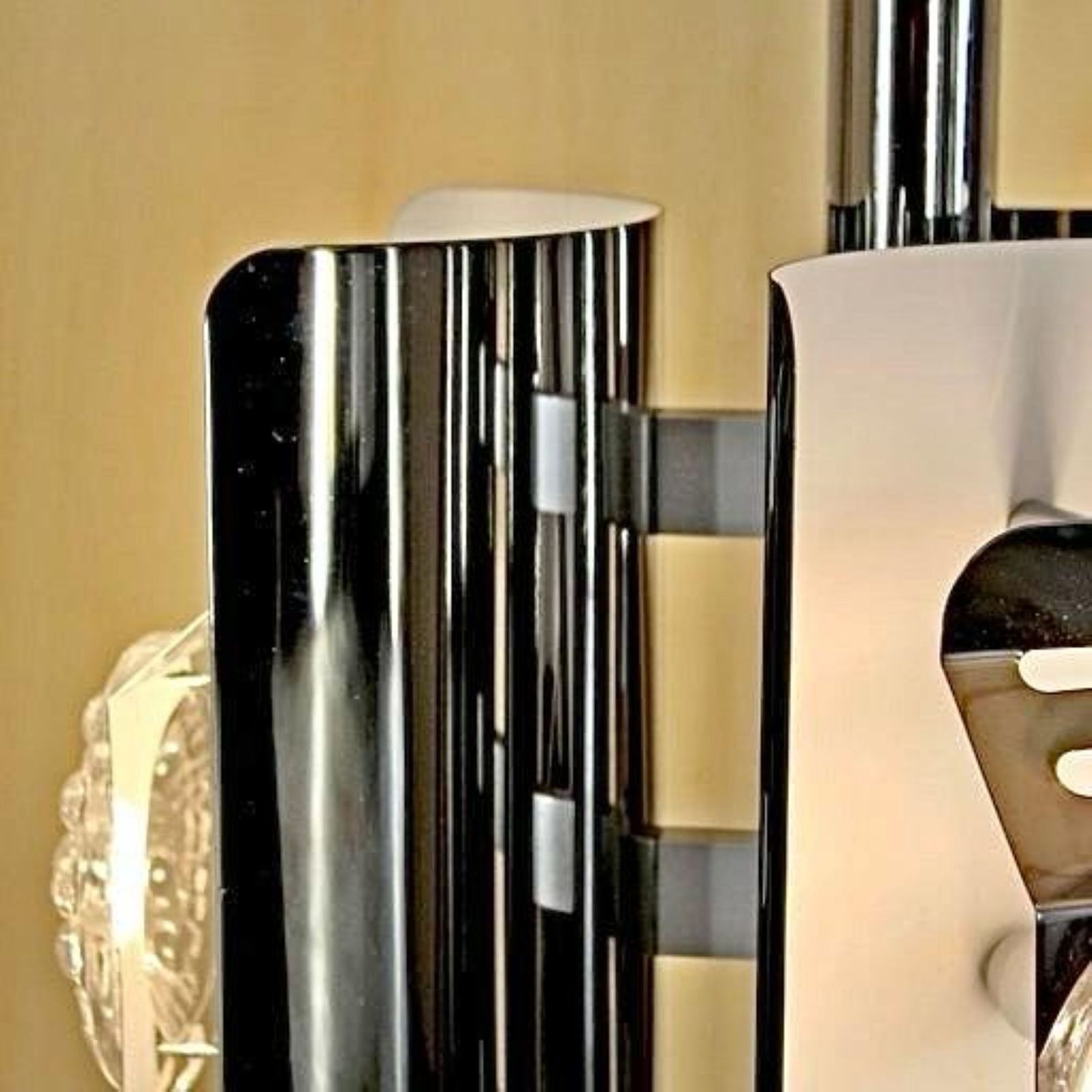 1970s Space Age Chromed Pendant Lamp By Av Mazzega, Murano Glass photo vintage