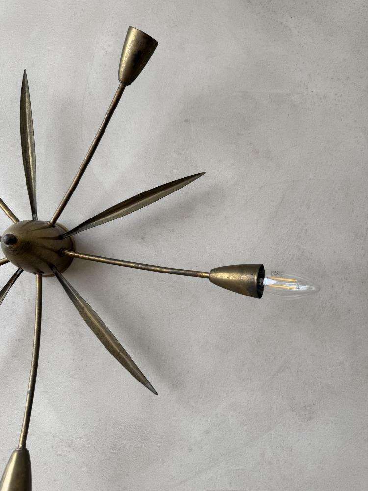 Mid Century Sputnik Plafondlamp Messing Jaren 1950 photo furniture