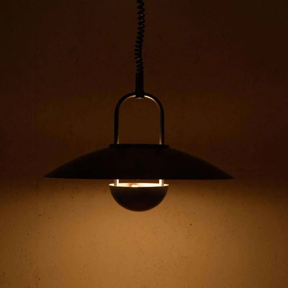 264.0 Postmodern Minimalistische Hanglamp Jaren 1980, In Hoogte Verstelbaar photo