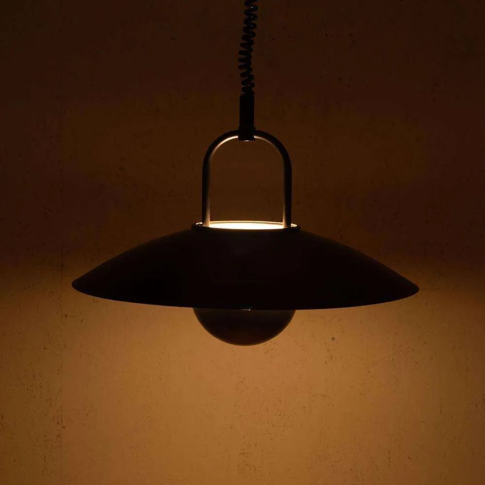 photo vinterior Postmodern Minimalistische Hanglamp Jaren 1980, In Hoogte Verstelbaar