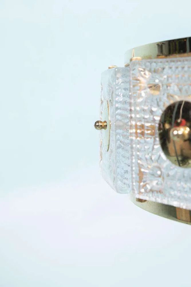 photo for sale Vintage Design Hanging Lamp Orrefors Sweden, Carl Fagerlund.