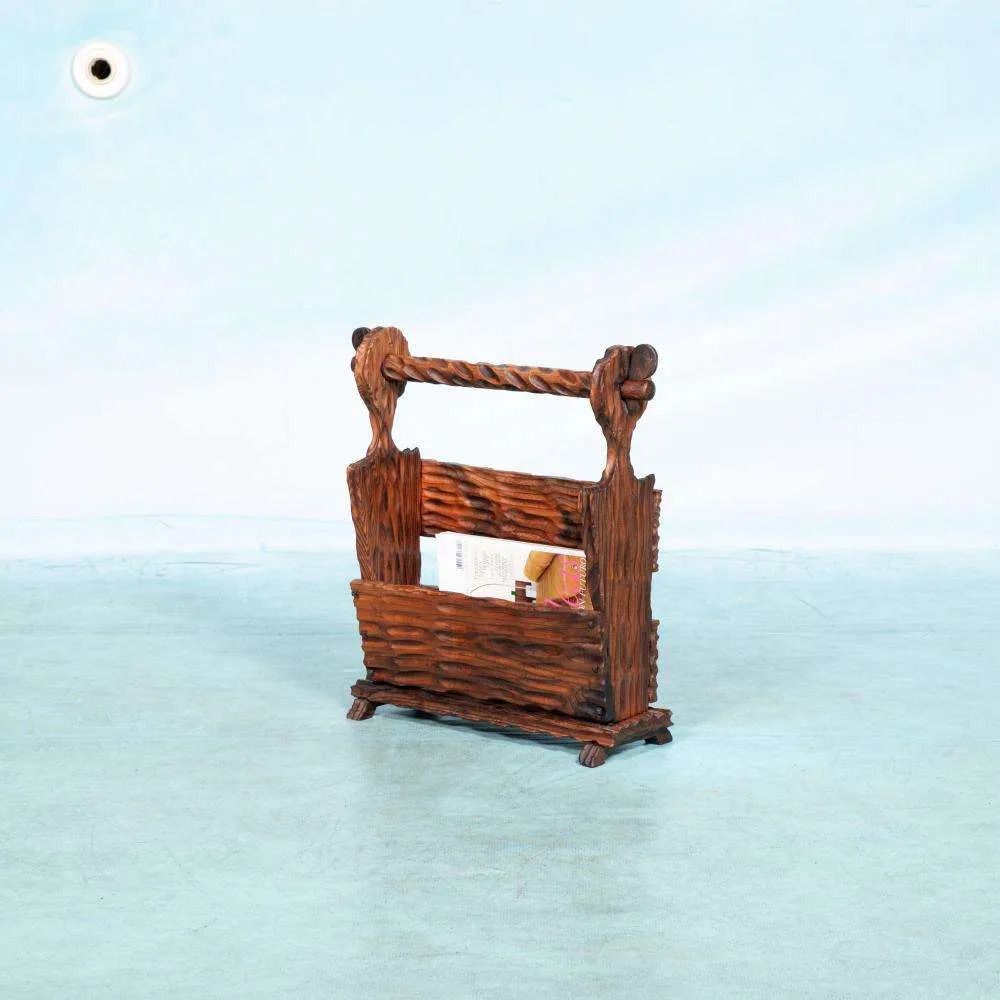 Brutalist Wooden Reading Holder 70s, Spanish Magazine Rack