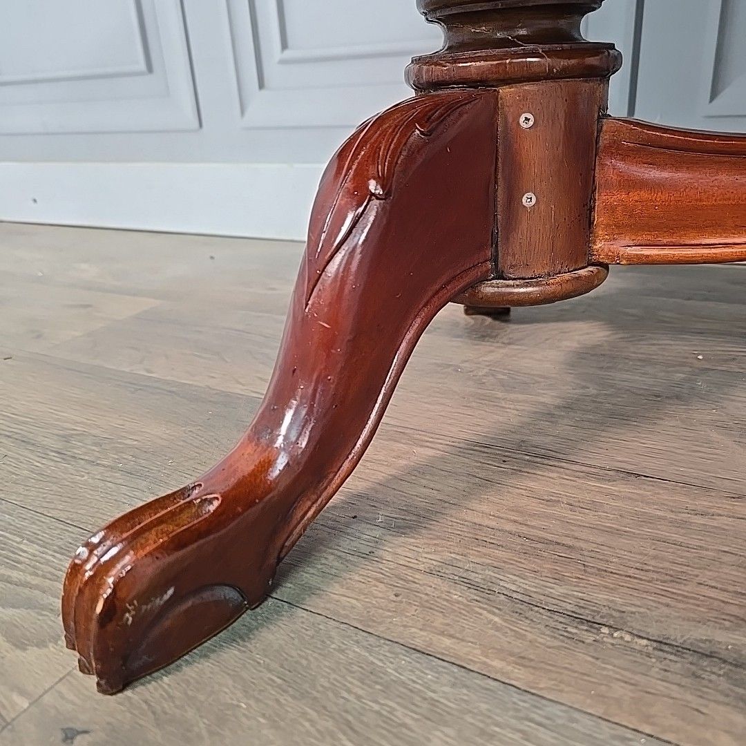 photo for sale Antique  Coffee Table Victorian Style Mahogany Ball Claw Carved Pedestal Legs