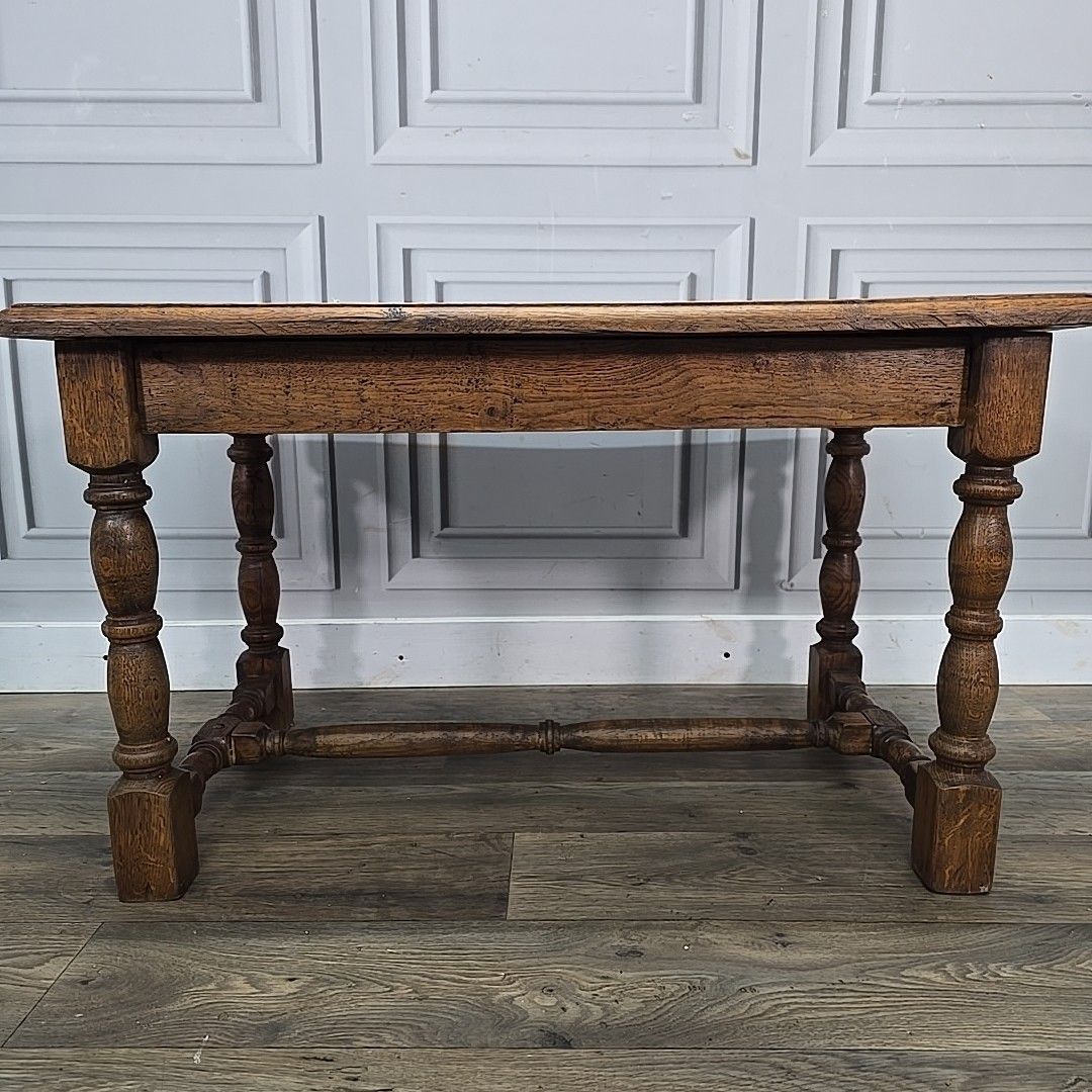 Antique Oak Lamp Table Solid Wooden Side Secret Drawer Jacobean Revival Style photo 270.0