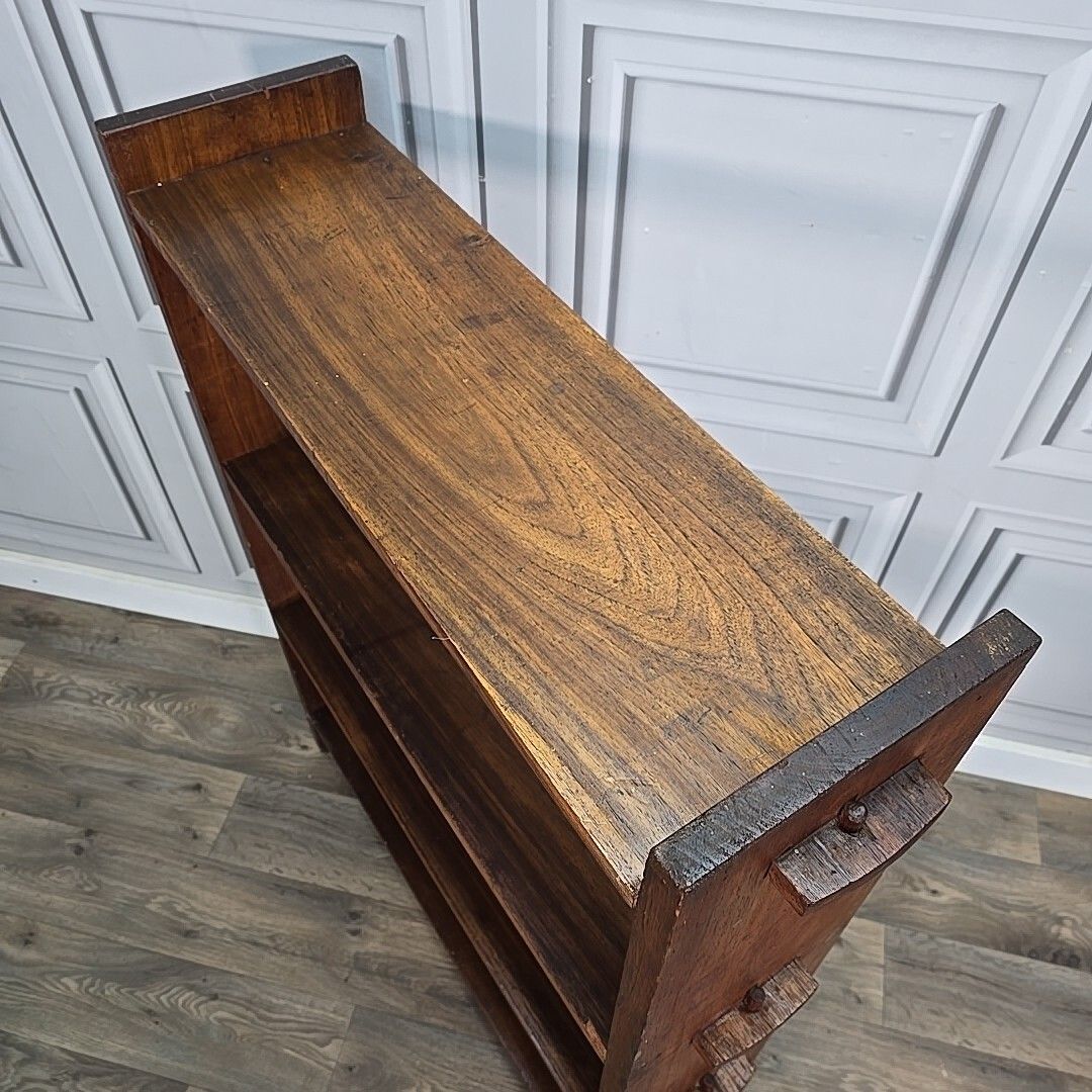 Antique Bookcase Shelf / Shelves Vintage Solid Wooden Arts & Crafts Pegged photo buy
