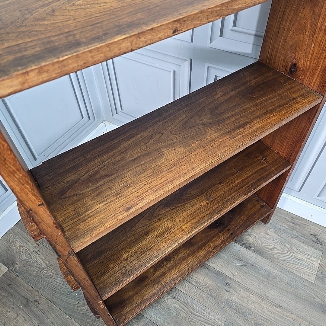 Antique Bookcase Shelf / Shelves Vintage Solid Wooden Arts & Crafts Pegged photo vintage