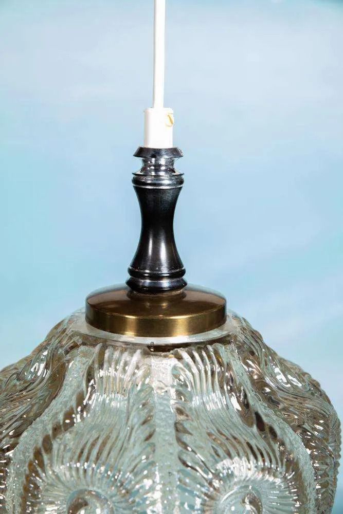 Vintage Design Zweeds Glazen Hanglamp Jaren 1960, Structuurglas. photo 122.0