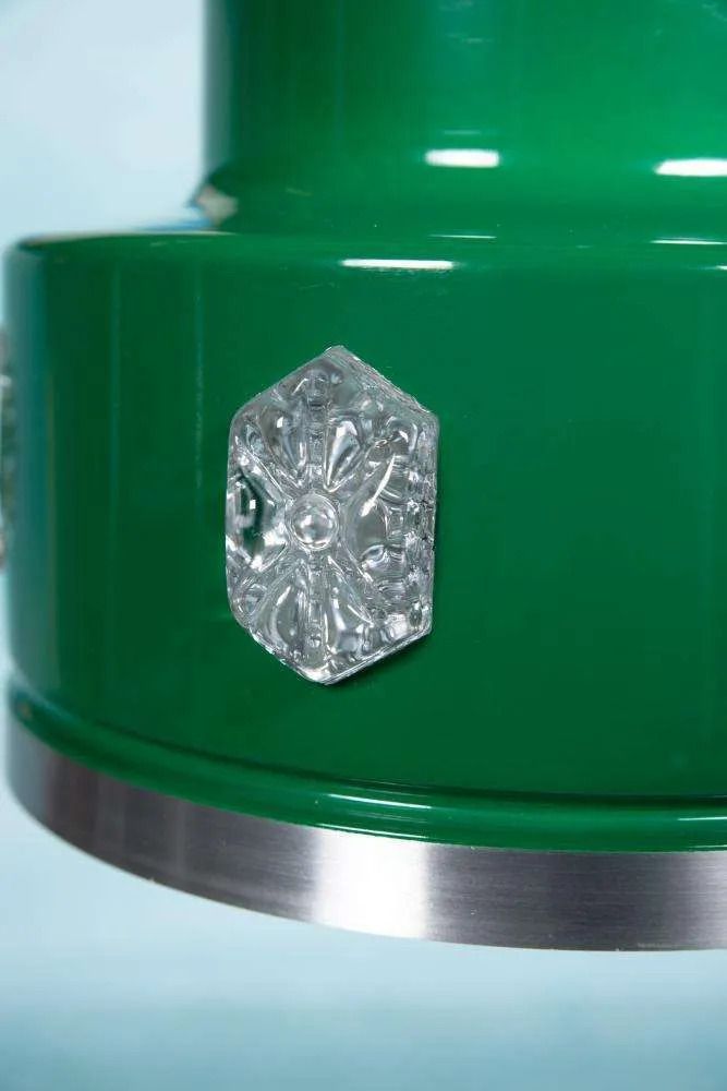 Vintage Design Hanglamp, Groen Glas En Metaal, Scandinavisch. photo 168.0
