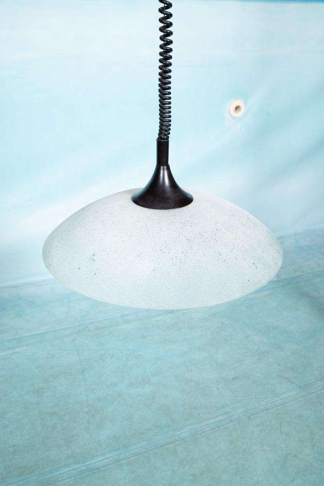 Memphis Jaren 1980 Glazen Hanglamp, Vintage Treklamp. photo for sale