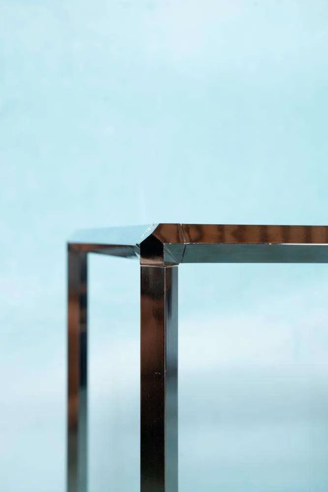 Meubels Vintage Herman Miller Bijzettafels, Glas & Chroom, Converta. photo