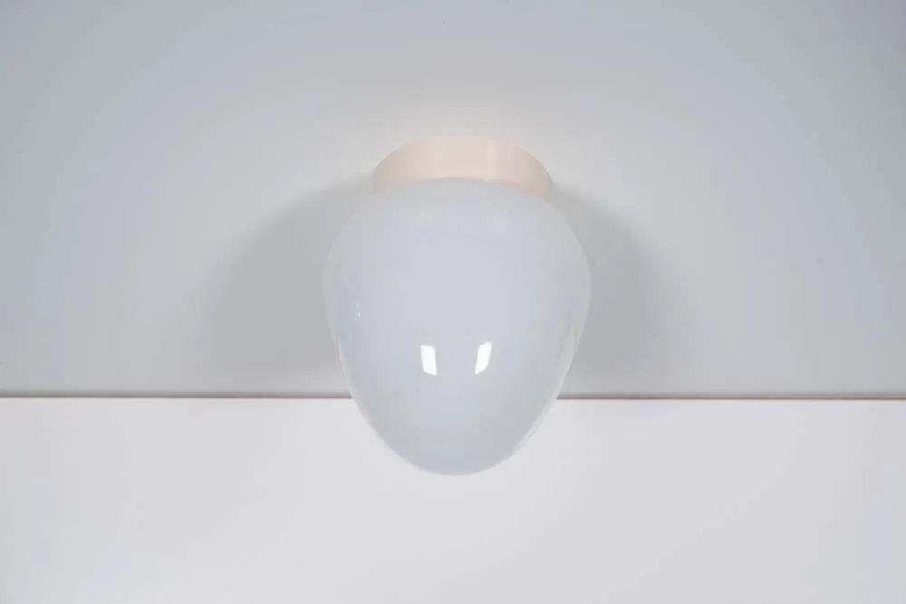 Vintage Opaline Plafondlamp, Jaren 1950, Minimalistisch Ontwerp. photo furniture