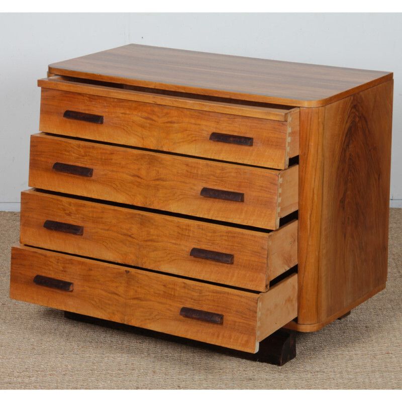 Walnut Chest Of Drawers, 20th Century Piece. photo Furniture