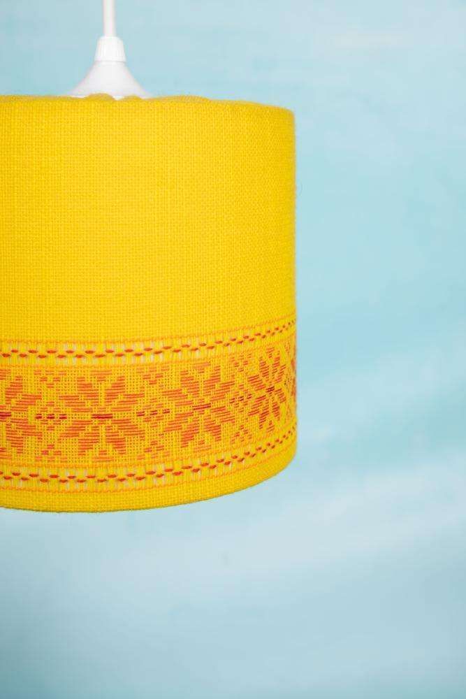 Space Age Pendant Lamp Ochre Yellow, Sixties Swedish Yellow Pendant. photo vintage