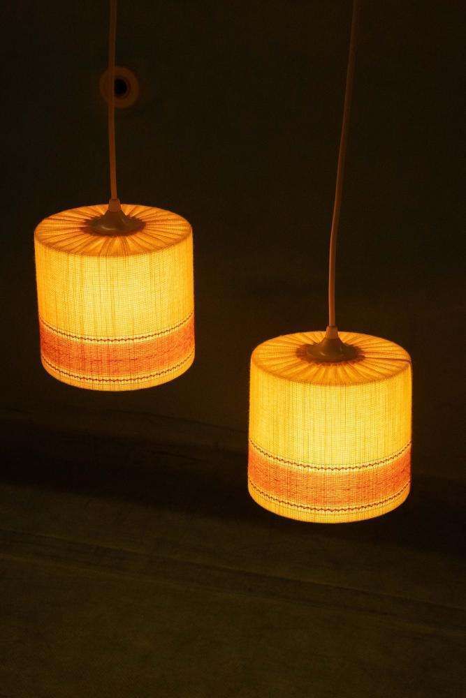 photo vinterior Space Age Pendant Lamp Ochre Yellow, Sixties Swedish Yellow Pendant.