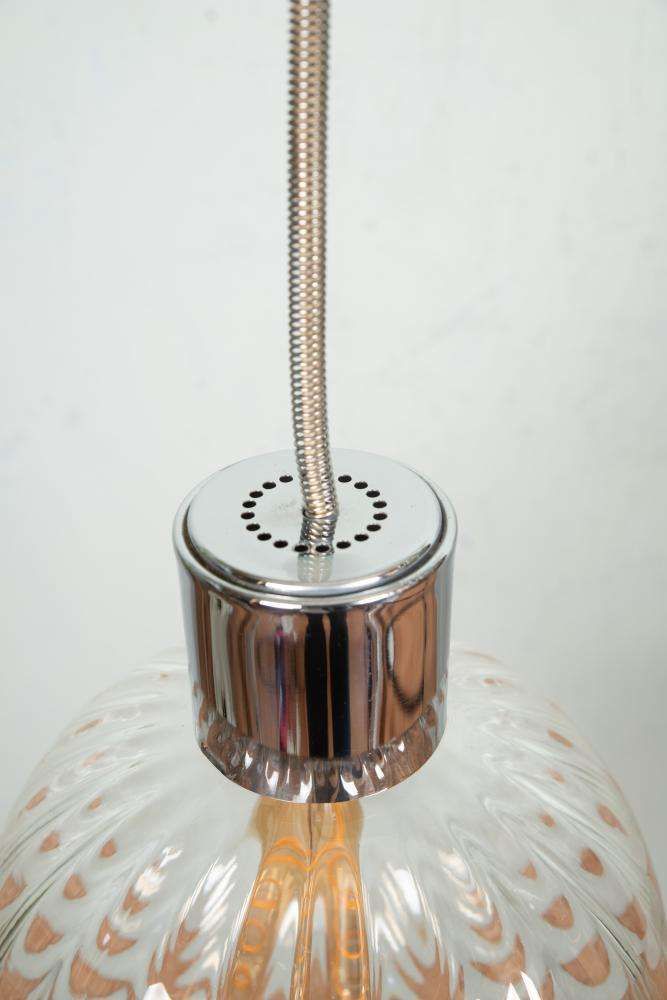 Space Age Glazen Bollamp, Mid Century Modern Glazen Hanglamp, Jaren Zestig/60s. photo Verlichting